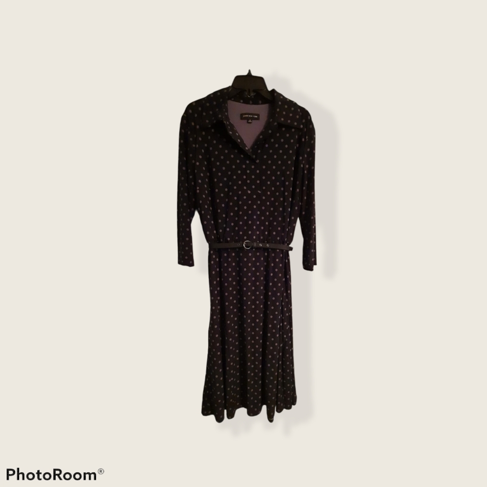 Jones new York black polka dot dress